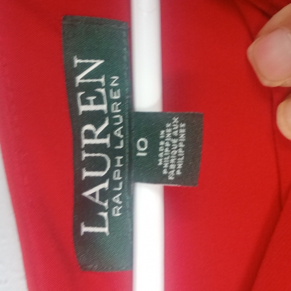 Lauren Ralph Lauren Vibrant Red Long Sleeve Midi Dress Size 10 - Picture 2 of 8